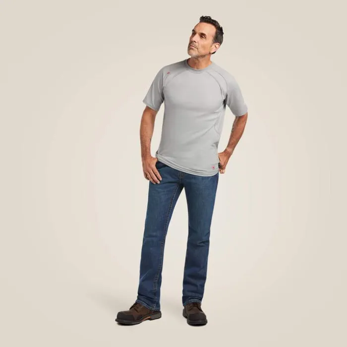 TShirts and Polos Men Ariat FR Work Crew TShirt Silver Fox TShirts and Polos Men Ariat FR Work Crew TShirt Silver Fox