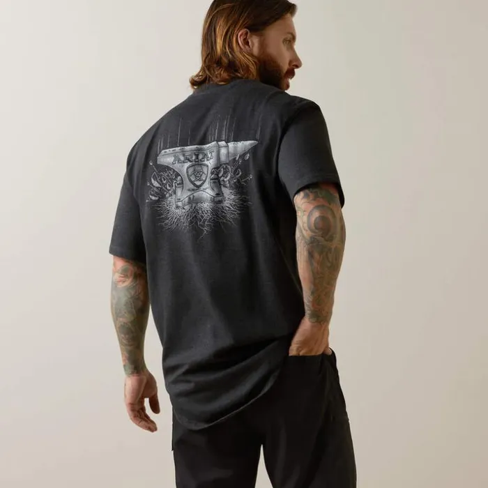 TShirts and Polos Men Ariat Rebar Cotton Strong Anvil Force TShirt Charcoal Heather TShirts and Polos Men Ariat Rebar Cotton Strong Anvil Force TShirt Charcoal Heather