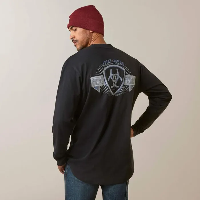 TShirts and Polos Men Ariat Rebar Cotton Strong Stacking Dimes Black