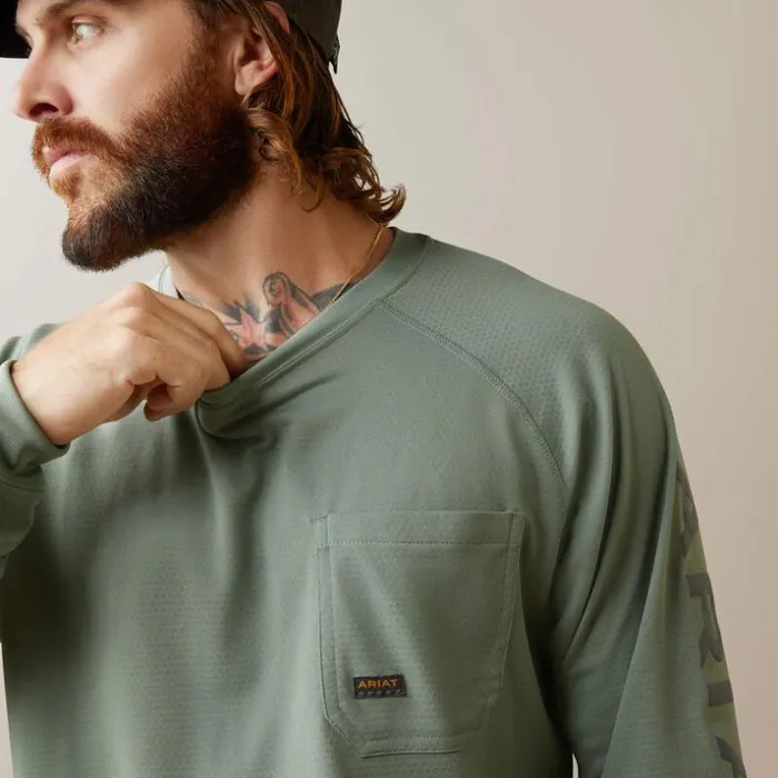TShirts and Polos Men Ariat Rebar Heat Fighter TShirt Lily Pad Periscope TShirts and Polos Men Ariat Rebar Heat Fighter TShirt Lily Pad Periscope