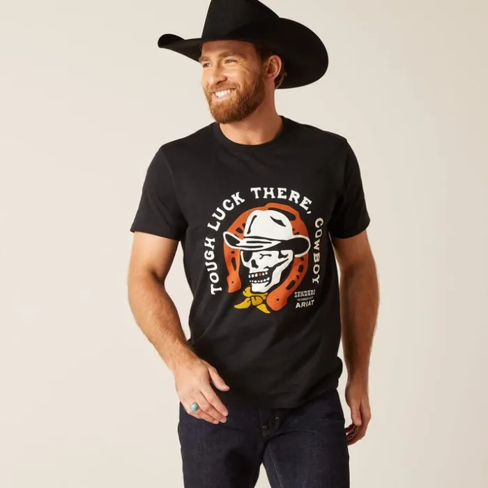 TShirts and Polos MenWomen Ariat Sendero Winking Skull TShirt Black TShirts and Polos MenWomen Ariat Sendero Winking Skull TShirt Black