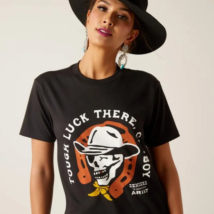 TShirts and Polos MenWomen Ariat Sendero Winking Skull TShirt Black TShirts and Polos MenWomen Ariat Sendero Winking Skull TShirt Black