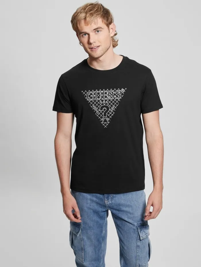 TShirts and Tanks GUESS Men Eco Triangle Patch Tee Black