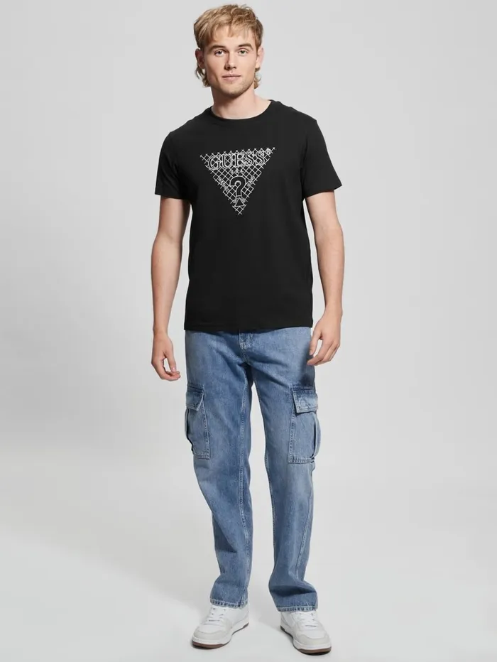 TShirts and Tanks GUESS Men Eco Triangle Patch Tee Black