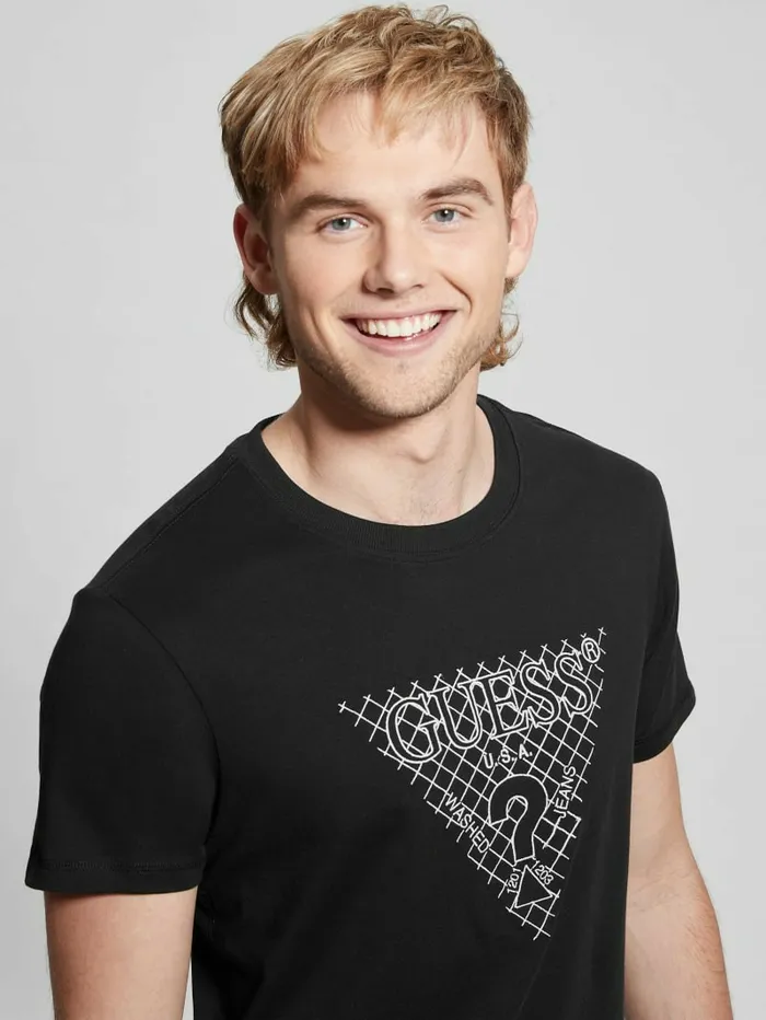 TShirts and Tanks GUESS Men Eco Triangle Patch Tee Black