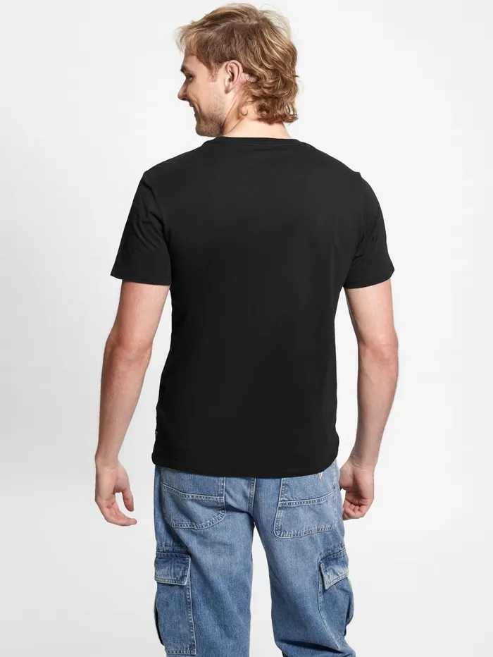 TShirts and Tanks GUESS Men Signature Split Applique Tee Jet Black Multi TShirts and Tanks GUESS Men Signature Split Applique Tee Jet Black Multi