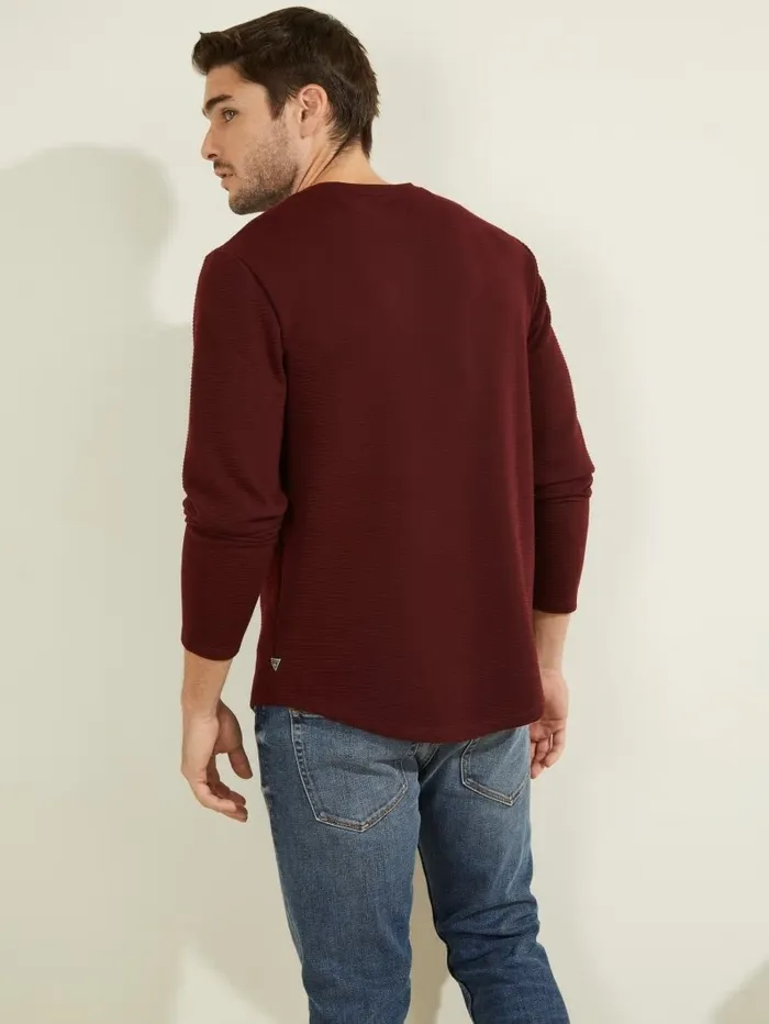 TShirts and Tanks GUESS Men Textured Jersey LongSleeve Tee Vino TShirts and Tanks GUESS Men Textured Jersey LongSleeve Tee Vino