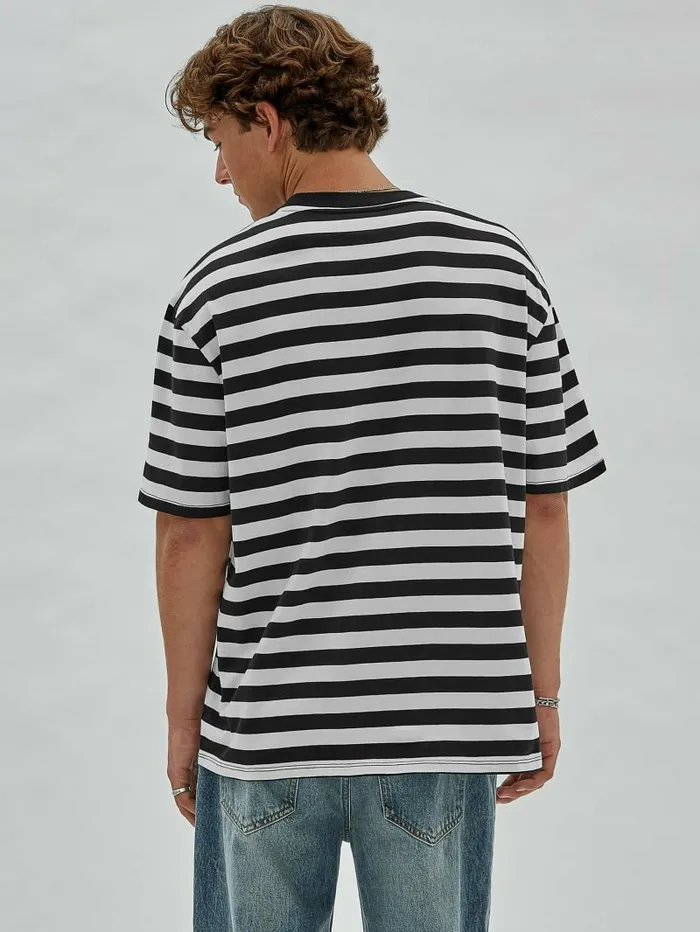 TShirts and Tanks GUESS Originals Eco Simple Stripe Tee Jet Black Multi GUESS Men TShirts and Tanks GUESS Originals Eco Simple Stripe Tee Jet Black Multi GUESS Men