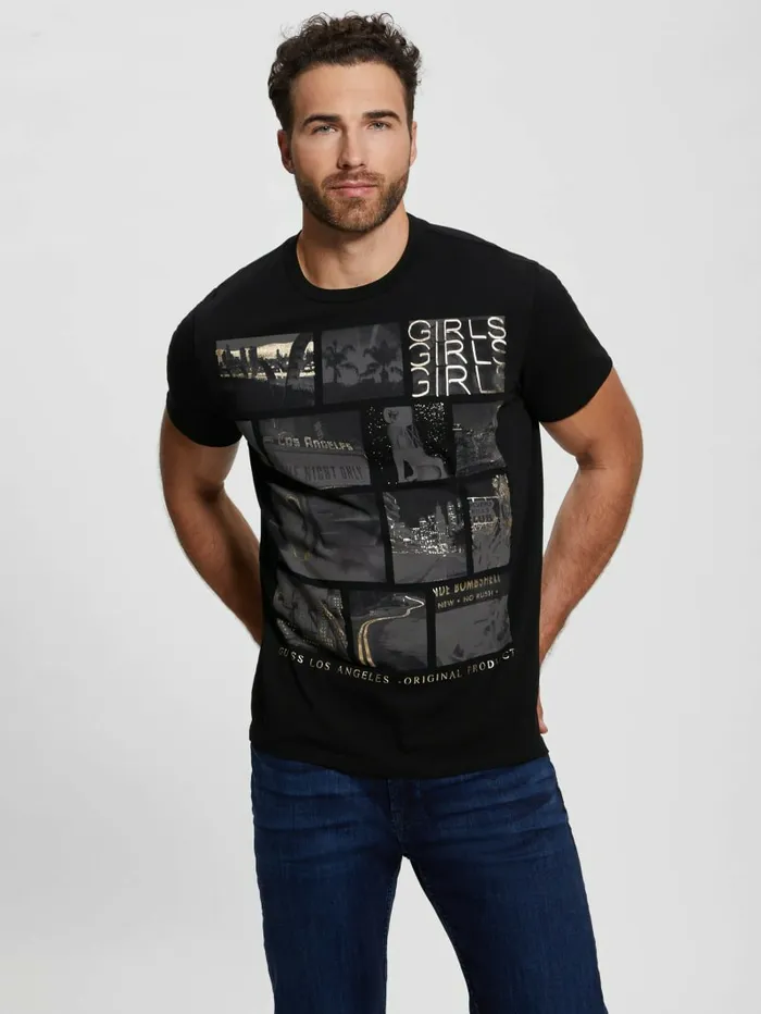TShirts and Tanks LA Dreams Tee Black GUESS Men TShirts and Tanks LA Dreams Tee Black GUESS Men
