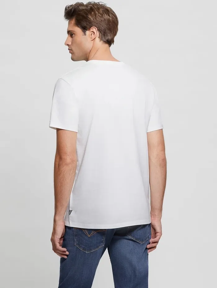 TShirts and Tanks Men Eco Embroidered Logo Tee Salt White GUESS TShirts and Tanks Men Eco Embroidered Logo Tee Salt White GUESS