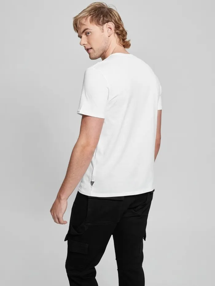 TShirts and Tanks Men Signature Split Applique Tee Pure White GUESS
