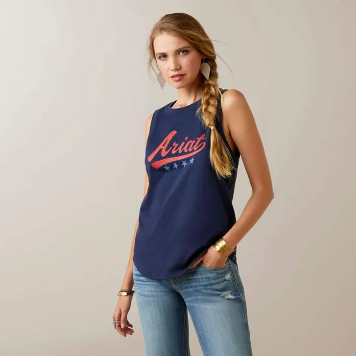 TShirts and Tops Women Ariat Ariat Retro Tank Navy Eclipse