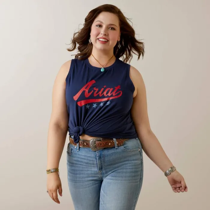 TShirts and Tops Women Ariat Ariat Retro Tank Navy Eclipse TShirts and Tops Women Ariat Ariat Retro Tank Navy Eclipse