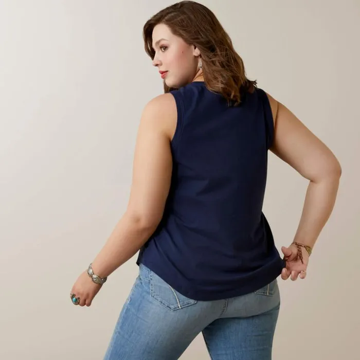TShirts and Tops Women Ariat Ariat Retro Tank Navy Eclipse TShirts and Tops Women Ariat Ariat Retro Tank Navy Eclipse