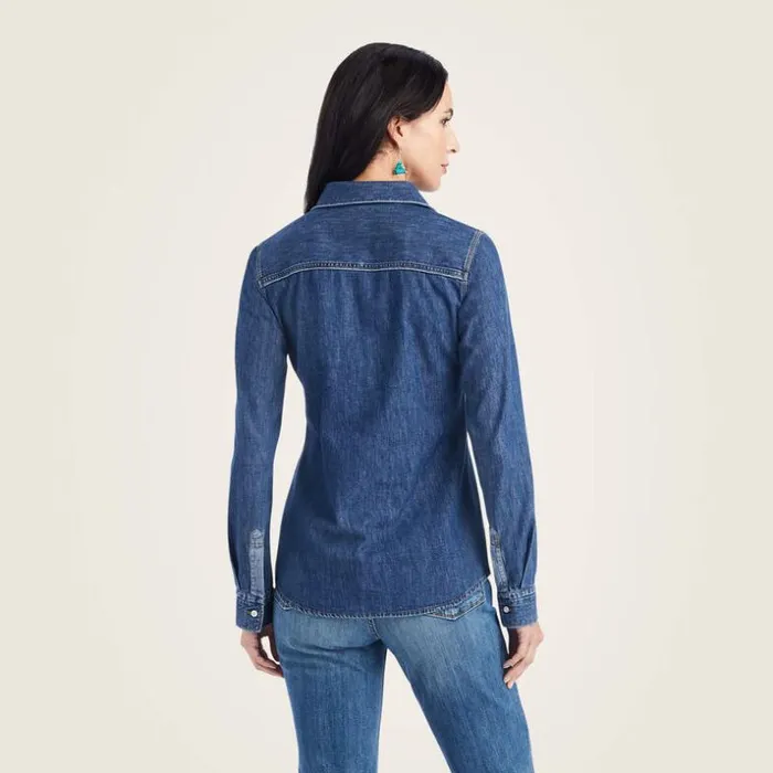 TShirts and Tops Women Ariat Farriday Denim Shirt Bluelight