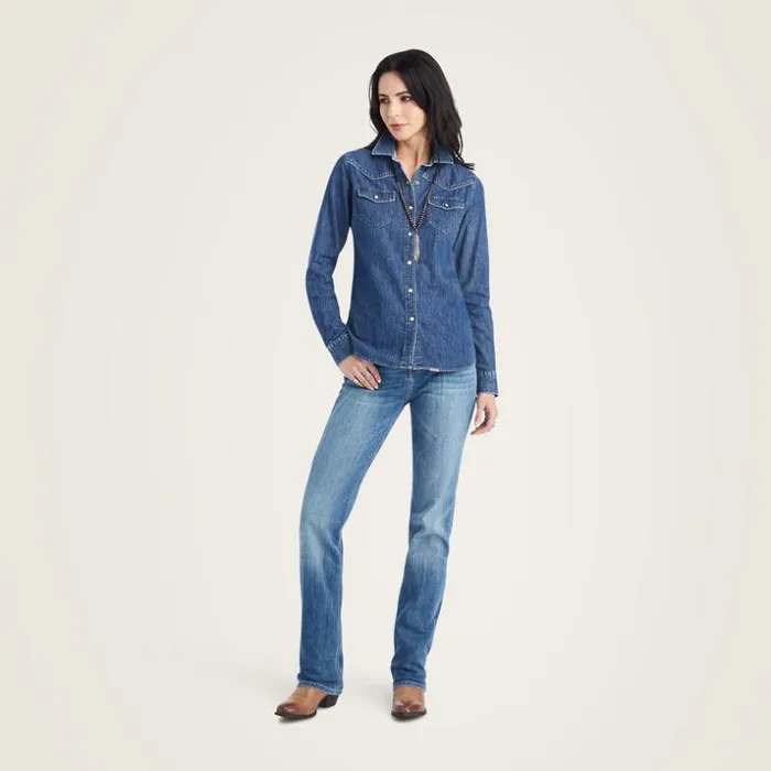 TShirts and Tops Women Ariat Farriday Denim Shirt Bluelight