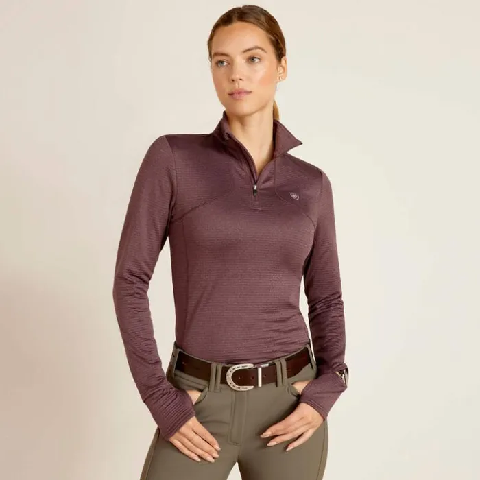TShirts and Tops Women Ariat Gridwork 14 Zip Baselayer Huckleberry