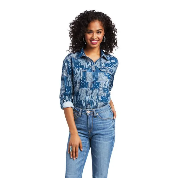 TShirts and Tops Women Ariat Outbound VentTEK Stretch Shirt Tile Paisley