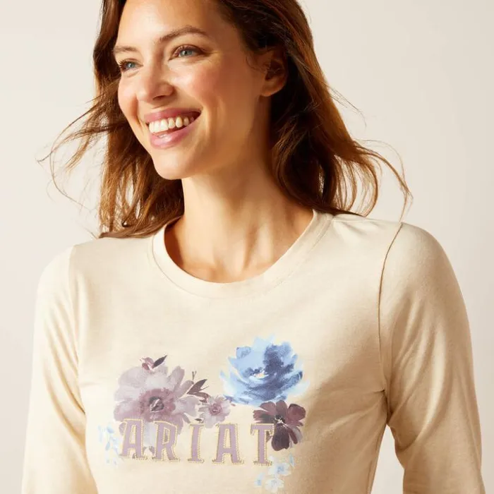 TShirts and Tops Women Ariat Peonies TShirt Oatmeal Heather TShirts and Tops Women Ariat Peonies TShirt Oatmeal Heather