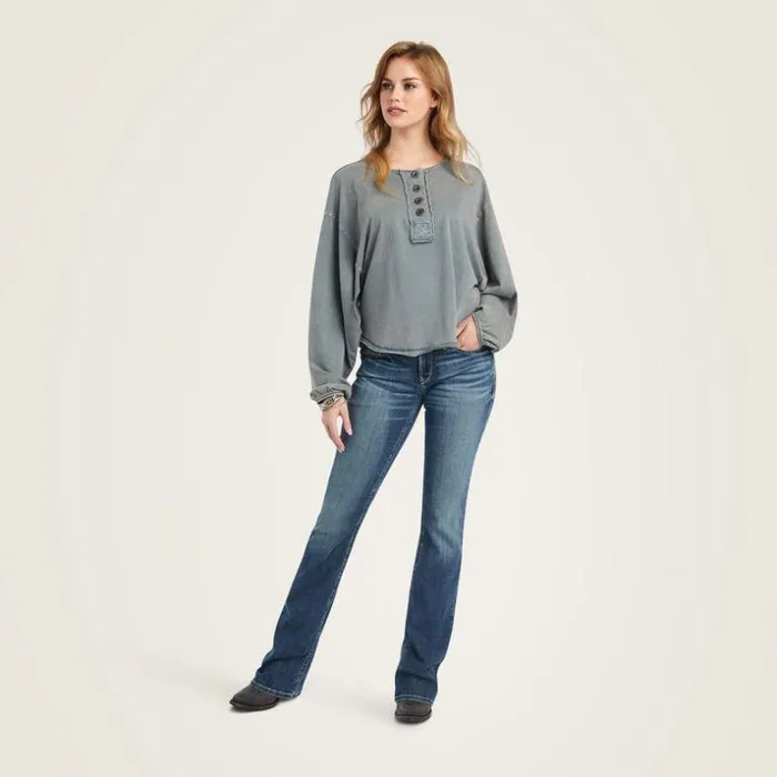 TShirts and Tops Women Ariat Pinon Henley Top Midnight Navy TShirts and Tops Women Ariat Pinon Henley Top Midnight Navy
