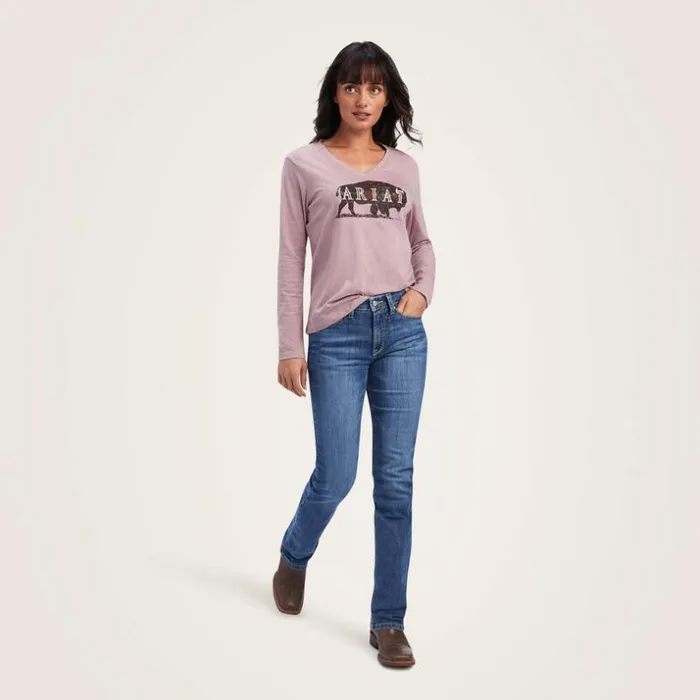 TShirts and Tops Women Ariat REAL Chest Logo Relaxed Tee Nostalgia Rose TShirts and Tops Women Ariat REAL Chest Logo Relaxed Tee Nostalgia Rose