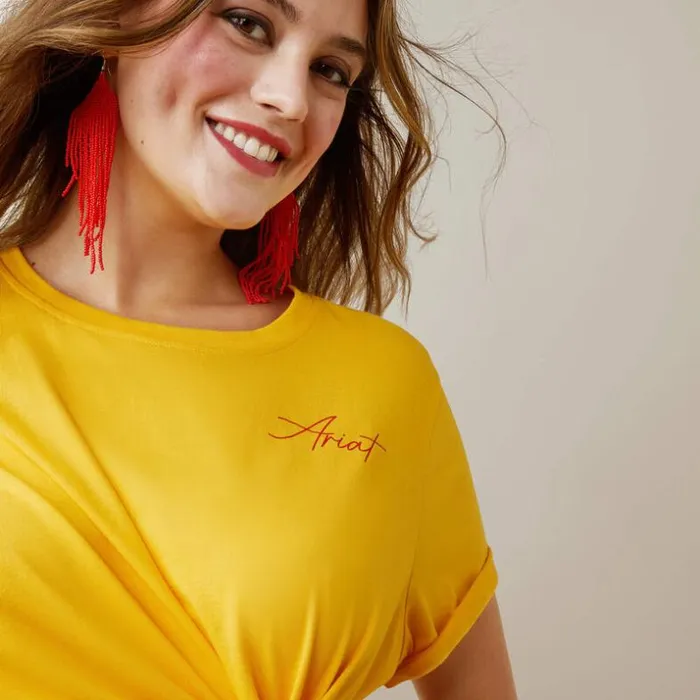 TShirts and Tops Women Ariat REAL Cool Cow Tee Yolk Yellow TShirts and Tops Women Ariat REAL Cool Cow Tee Yolk Yellow