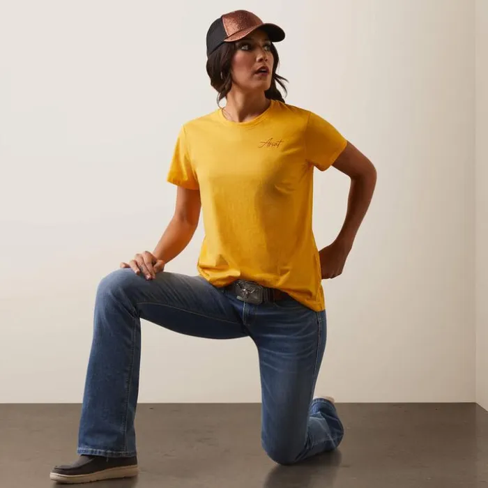 TShirts and Tops Women Ariat REAL Cool Cow Tee Yolk Yellow TShirts and Tops Women Ariat REAL Cool Cow Tee Yolk Yellow