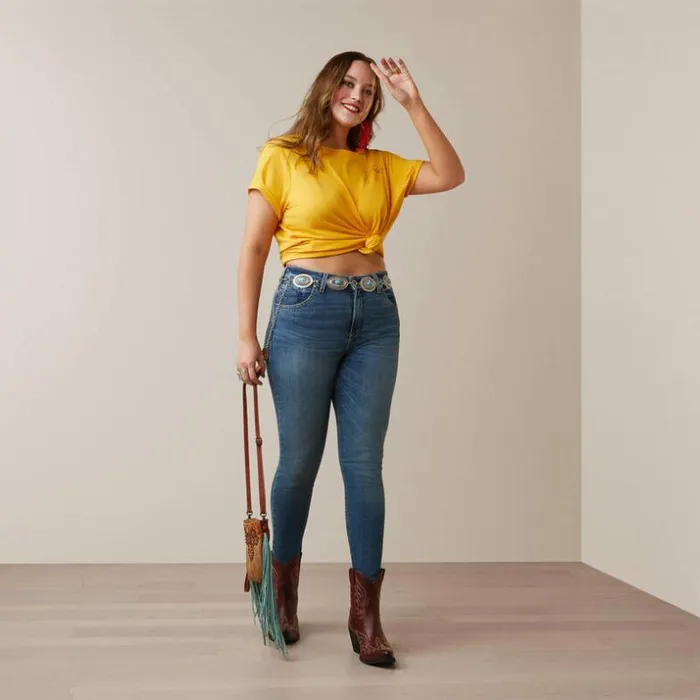 TShirts and Tops Women Ariat REAL Cool Cow Tee Yolk Yellow TShirts and Tops Women Ariat REAL Cool Cow Tee Yolk Yellow