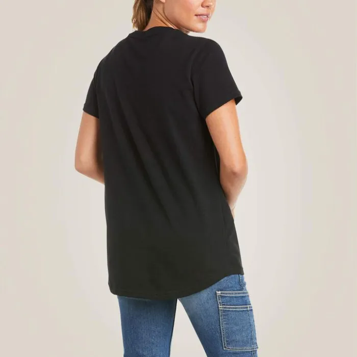 TShirts and Tops Women Ariat Rebar Cotton Strong VNeck Top Black TShirts and Tops Women Ariat Rebar Cotton Strong VNeck Top Black