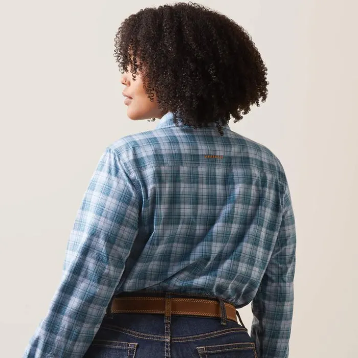 TShirts and Tops Women Ariat Rebar Made Tough DuraStretch Work Shirt Clear Sky Plaid