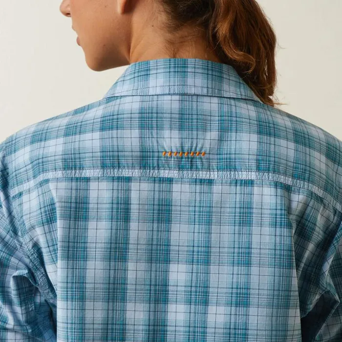 TShirts and Tops Women Ariat Rebar Made Tough DuraStretch Work Shirt Clear Sky Plaid
