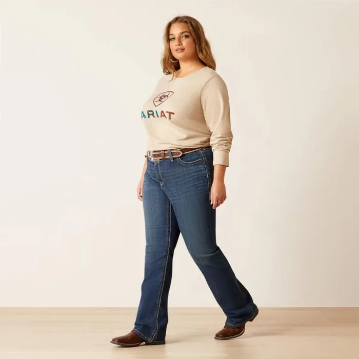 TShirts and Tops Women Ariat Serape Shield Tee Oatmeal TShirts and Tops Women Ariat Serape Shield Tee Oatmeal