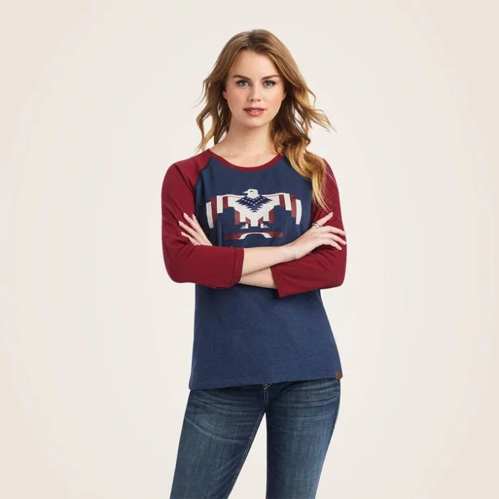 TShirts and Tops Women Ariat Thunderbird Chimayo Navy Heatherrubiyat