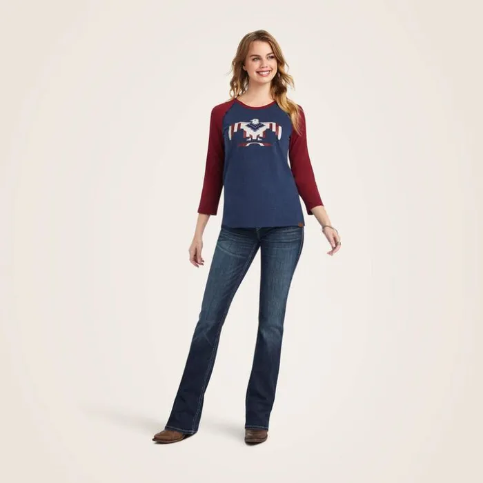 TShirts and Tops Women Ariat Thunderbird Chimayo Navy Heatherrubiyat TShirts and Tops Women Ariat Thunderbird Chimayo Navy Heatherrubiyat