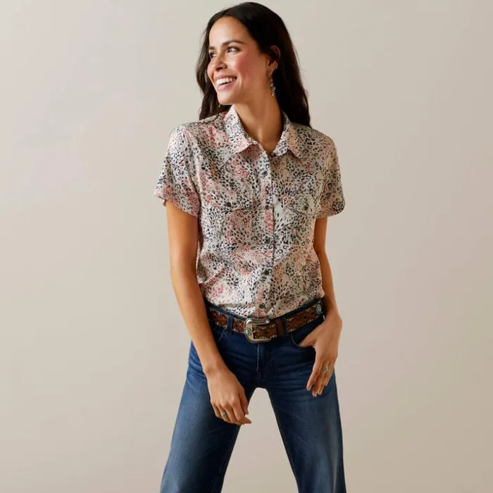 TShirts and Tops Women Ariat Western VENTEK Shirt Leopard Print