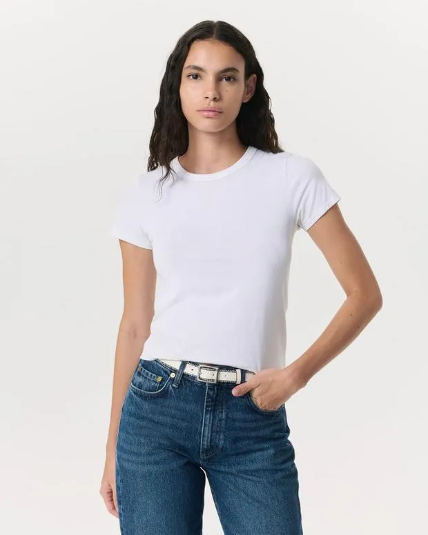 TShirts rag and bone Women Luca Baby Tee BlackBlack WhiteDark BlueRedIvoryWhite