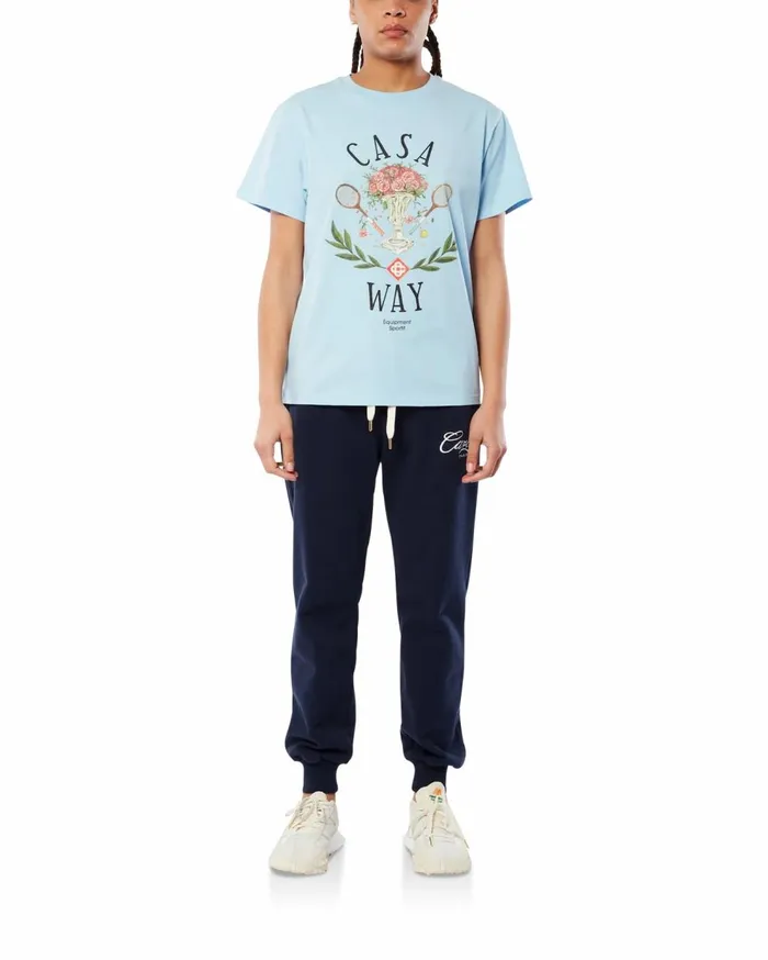 TShirts Women Casablanca Paris Pale Blue Casa Way TShirt TShirts Women Casablanca Paris Pale Blue Casa Way TShirt