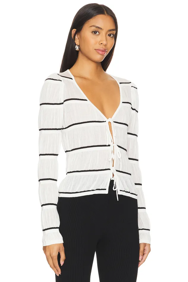 Tanya Cardigan Cream and Black Stripe Women Lovers and Friends Sweaters and Knits Tanya Cardigan Cream and Black Stripe Women Lovers and Friends Sweaters and Knits