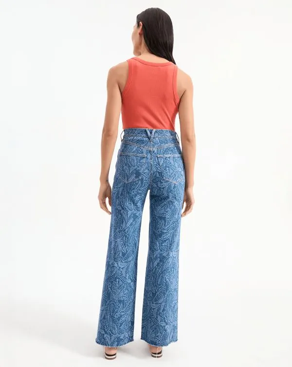 Taylor Paisley Printed WideLeg Jean Atlantic Paisley Women Veronica Beard Jeans Taylor Paisley Printed WideLeg Jean Atlantic Paisley Women Veronica Beard Jeans