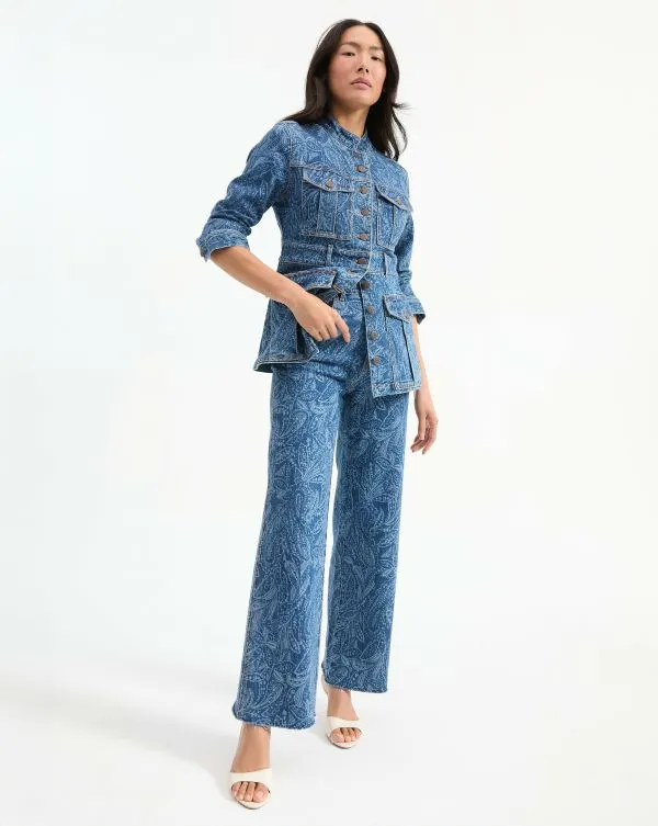 Taylor Paisley Printed WideLeg Jean Atlantic Paisley Women Veronica Beard Jeans Taylor Paisley Printed WideLeg Jean Atlantic Paisley Women Veronica Beard Jeans