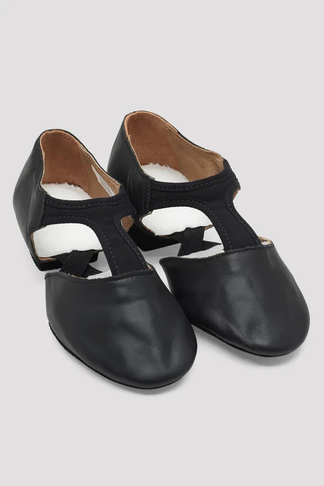 Teaching Bloch Adult Ladies Elastosplit Grecian Teaching Shoes Black Leather