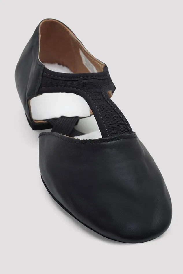Teaching Bloch Adult Ladies Elastosplit Grecian Teaching Shoes Black Leather
