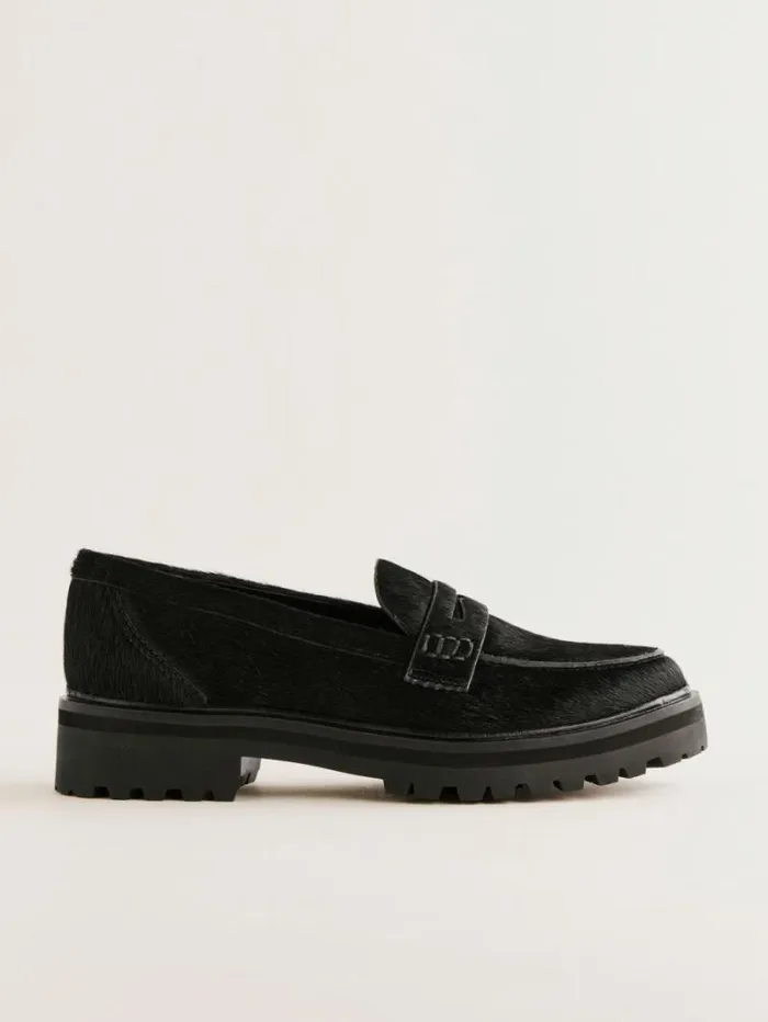 The Reformation Agathea Chunky Loafer Black Haircalf 8211 Shoes