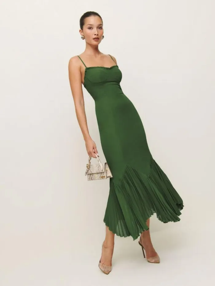 The Reformation Aiko Dress Moss 8211 ClothingWeddings