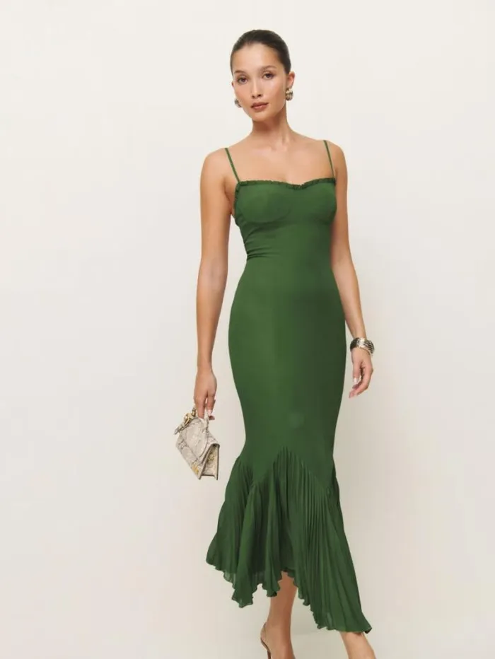 The Reformation Aiko Dress Moss 8211 ClothingWeddings