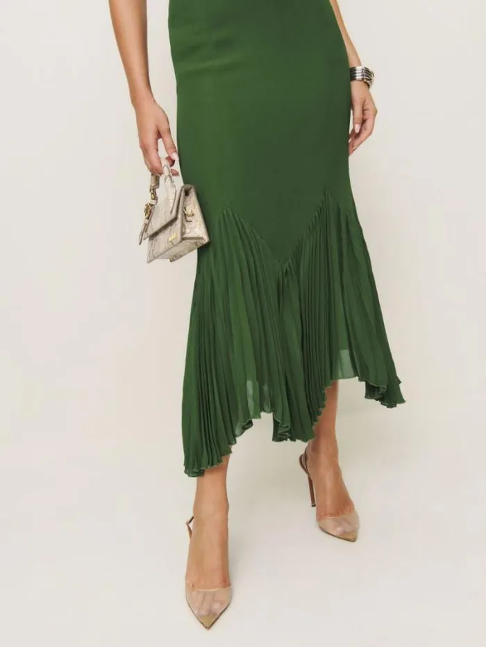 The Reformation Aiko Dress Moss 8211 ClothingWeddings