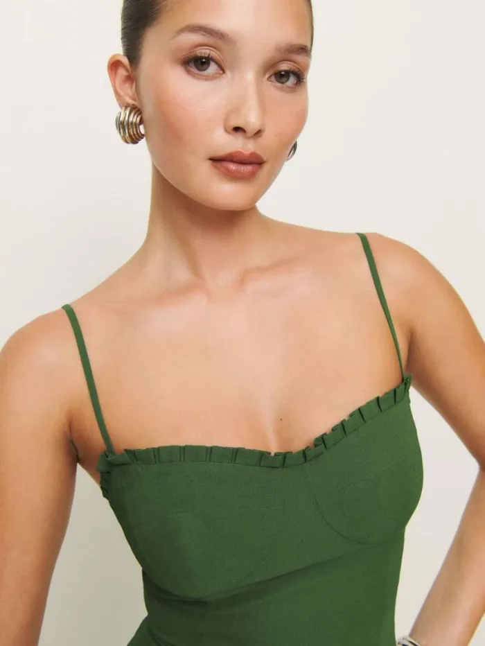 The Reformation Aiko Dress Moss 8211 ClothingWeddings