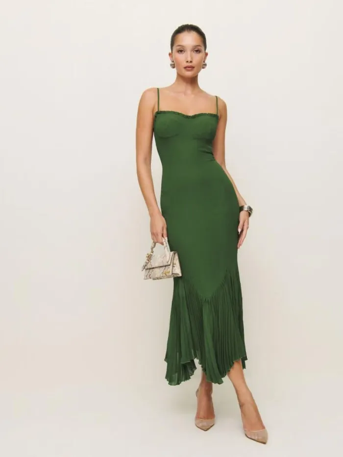 The Reformation Aiko Dress Moss 8211 ClothingWeddings