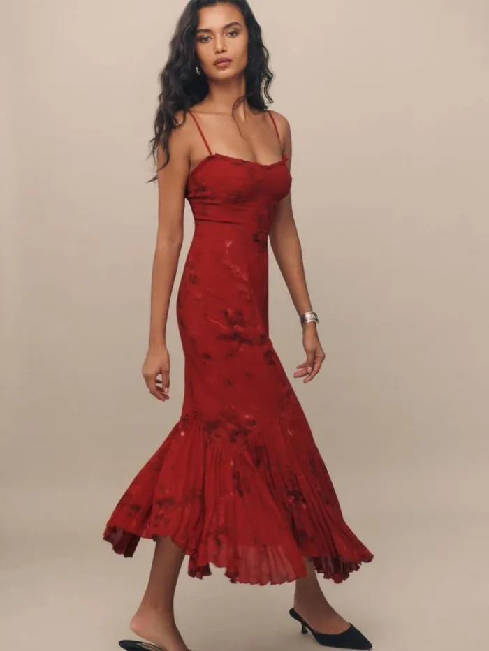 The Reformation Aiko Dress Vermillion 8211 ClothingWeddings