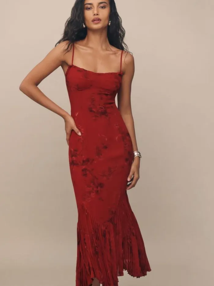The Reformation Aiko Dress Vermillion 8211 ClothingWeddings